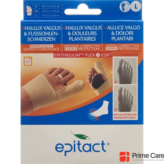 Epitact flexible double protective bandage correction hallux valgus TAG L 23-24.5cm left