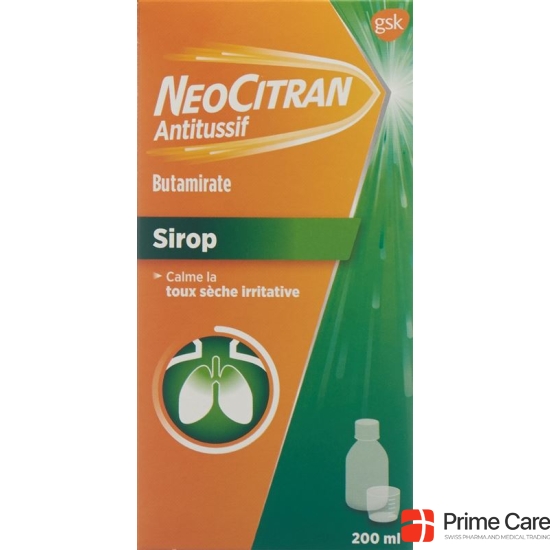 NeoCitran cough suppressants syrup 15 mg / 10 ml 200 ml Glasfl