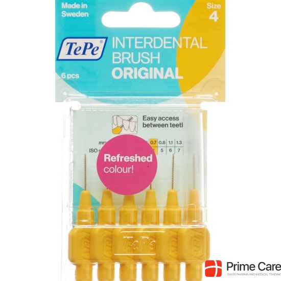 TePe Interdental Brush 0.7mm yellow Blist 6 pcs