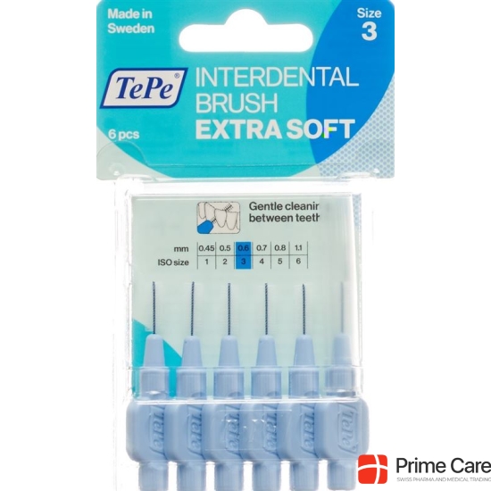 TePe interdental brush 0.60mm x-soft blue Blist 6 pcs