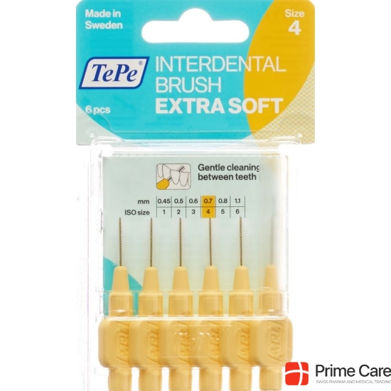 TePe Interdental Brush 0.7mm x-soft yellow Blist 6 pcs