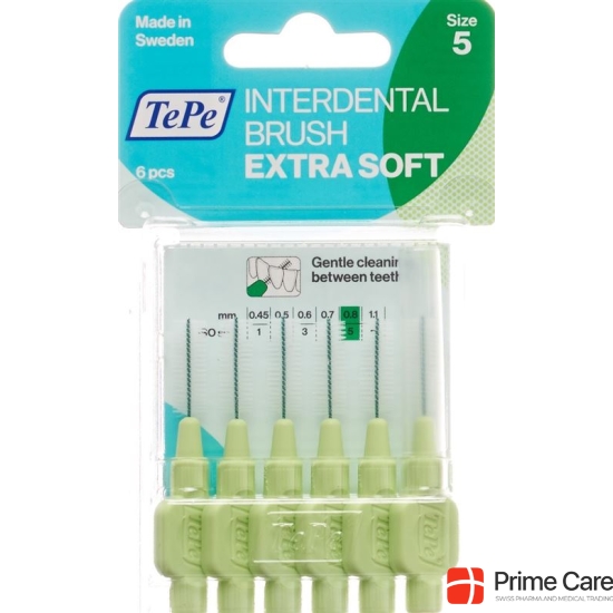 TePe Interdental Brush 0.8mm x-soft green Blist 6 pcs