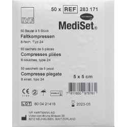 MediSet IVF Faltkompressen type 24 5x5 8 times sterile 50 x 5 pcs