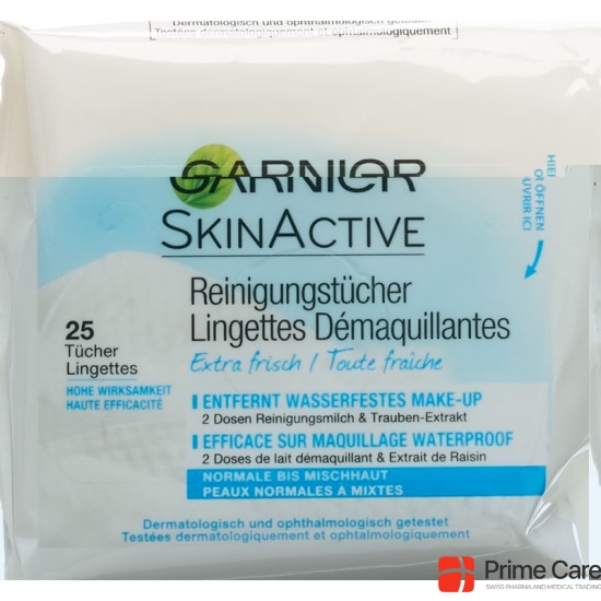 Garnier Skin Naturals cleaning cloths for normale- to combination skin 25 pcs