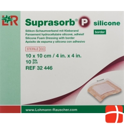 Suprasorb P silicone border 10x10cm 10 pcs