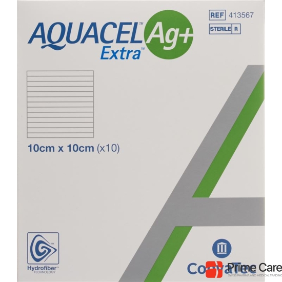 AQUACEL Ag + Extra compress 10x10cm 10 pcs