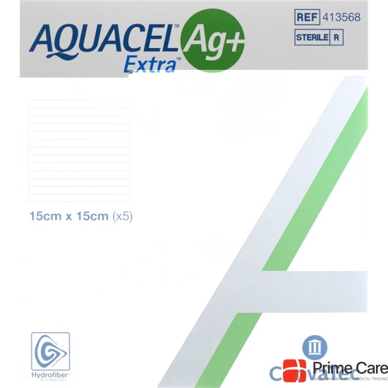 AQUACEL Ag + Extra compress 15x15cm 5 pcs