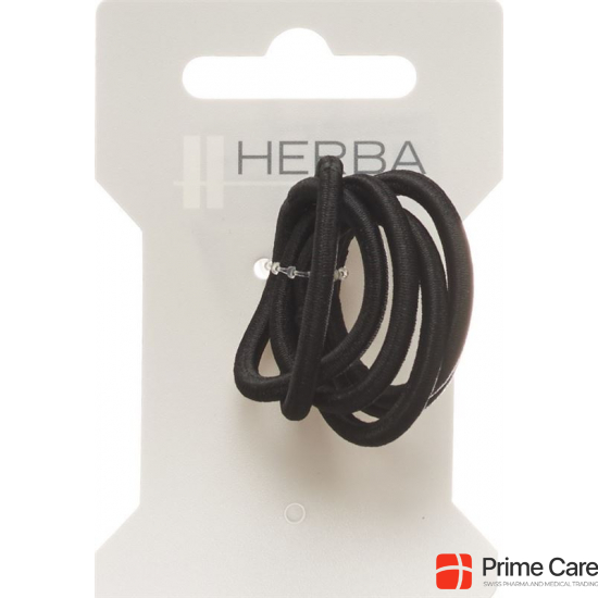 Herba hair tie 3.8cm black 6 pcs