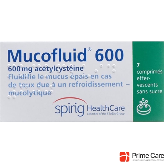 Mucofluid 600 mg 7 effervescent tablets