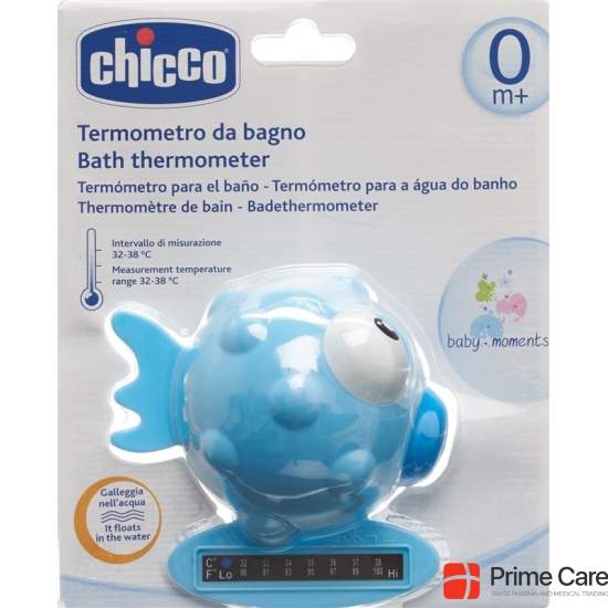 Chicco Bath Thermometer Globe Fish light blue 0m +