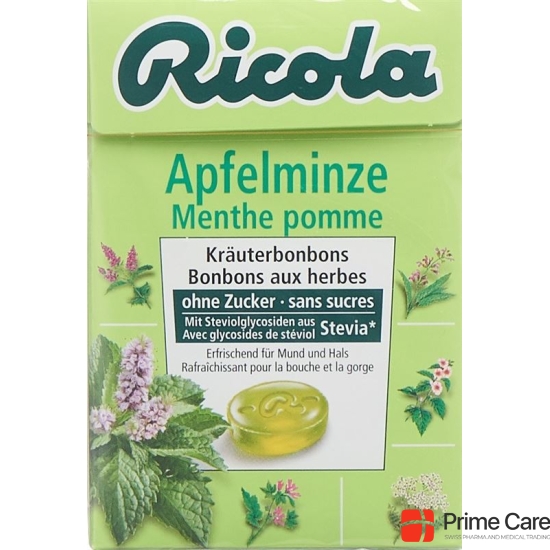 Ricola apple mint candy without sugar with stevia Box 50 g