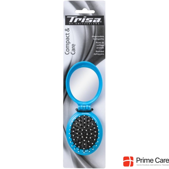 Trisa Basic Travel Folding hairbrush with mirror