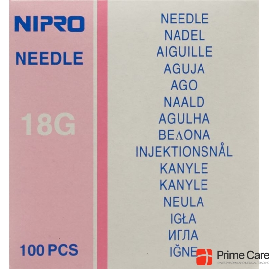 Nipro disposable needles 1.2x40mm 18Gx1 1/2 pink 100 pcs