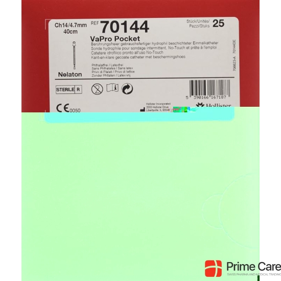 Vapro Pocket 1x catheter CH14 40cm 25 pcs