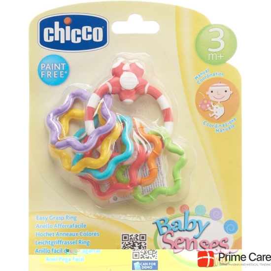 Chicco Easy grip rattle colorful rings 3M +