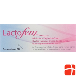 Lactofem lactic acid vaginal suppositories 14 pieces