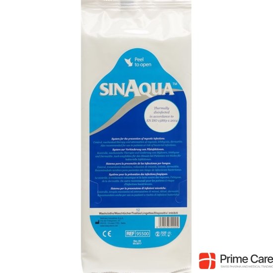 SINAQUA pre-moistened washcloth Btl 12 pcs