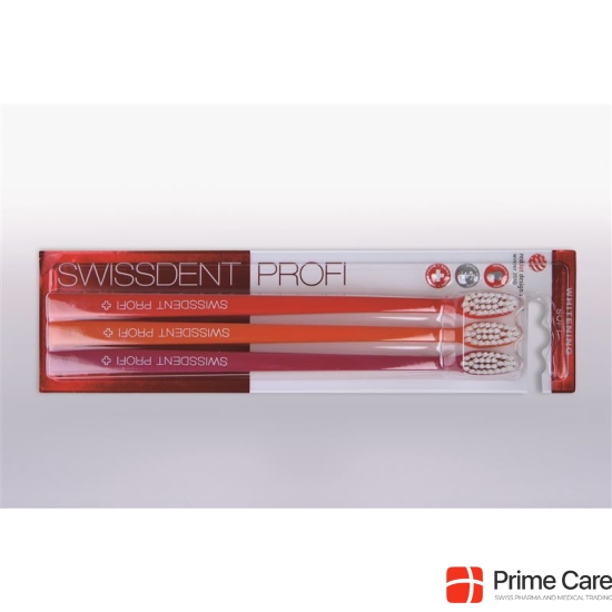 Swissdent Whitening Toothbrush Trio red orange purple soft