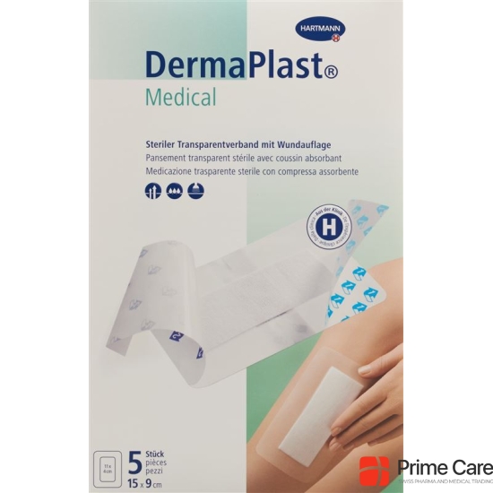 Dermaplast Medical transparent dressing 15x9cm 5 pcs