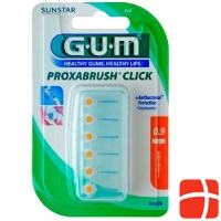 GUM SUNSTAR Proxabrush Click 0.9mm refill ISO 2 cyl orange 6 pcs