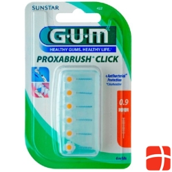 GUM SUNSTAR Proxabrush Click 0.9mm refill ISO 2 cyl orange 6 pcs