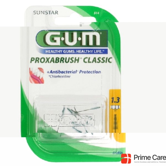 GUM SUNSTAR Proxabrush ISO 4 1.3mm conique refill yellow 8 pcs