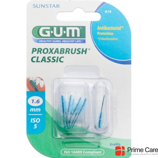 GUM SUNSTAR Proxabrush ISO 5 1.6mm conique refill blue 8 pcs