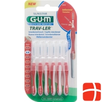 GUM SUNSTAR Proxabrush Trav-Ler ISO 1 0.8mm cylindric red 6 pcs