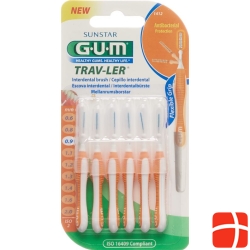 GUM SUNSTAR Proxabrush Trav-Ler ISO 2 0.9mm cylindric orange 6 pcs