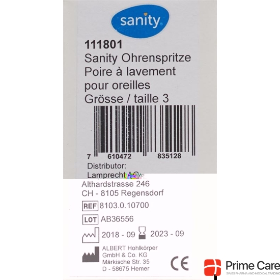 Sanity ear syringe Gr3 27ml