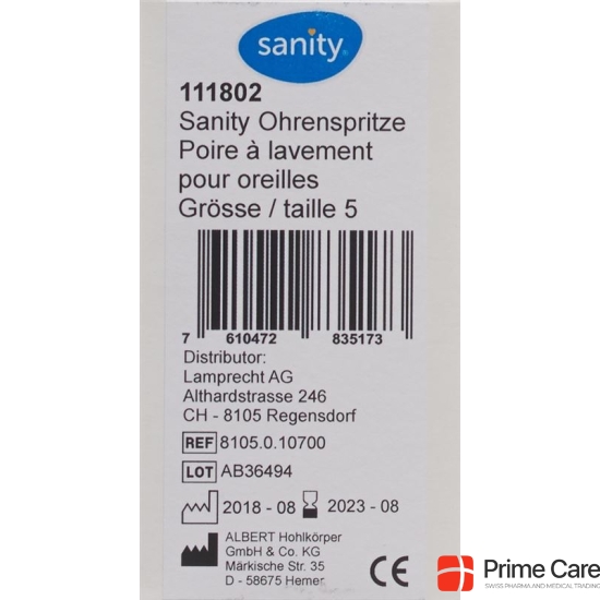 Sanity ear syringe Gr5 41ml