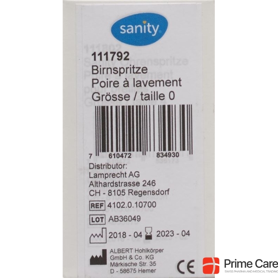 Sanity Birnspritze Gr2 25ml two parts