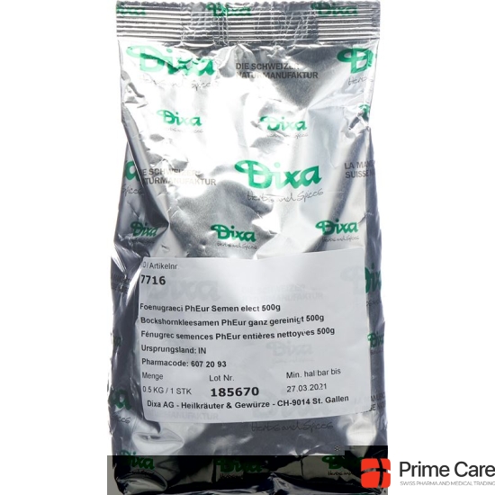 Dixa fenugreek seeds PhEur whole cleaned 500 g