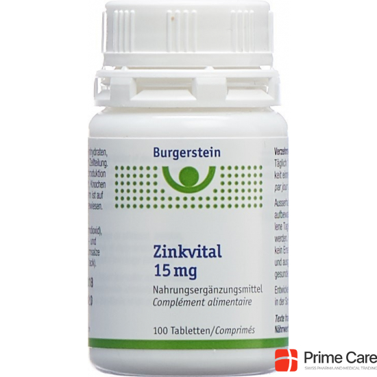 Burgerstein Zinkvital tablets 15 mg Ds 100 pieces buy online