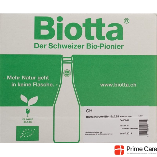 Biotta carrot Bio 12 Fl 250 ml