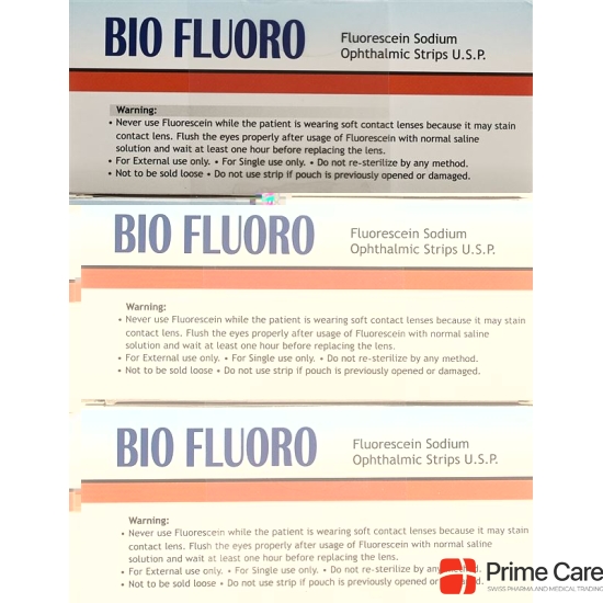 Biofluoro fluorescein Ophthalmic Strips 300 pcs