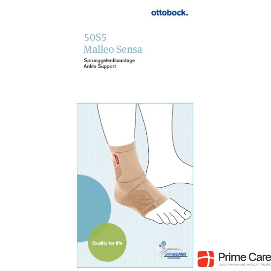 MALLEO SENSA Sprunggelenkbandage XS left tan