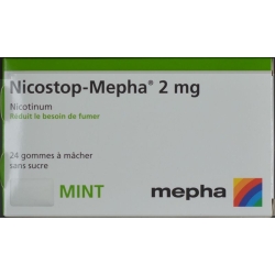 Nico stop Mepha gum 2 mg mint 24 pcs