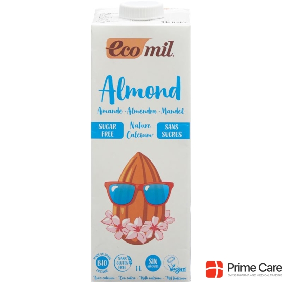 ECOMIL Almond drink with calcium lt without sugar 1