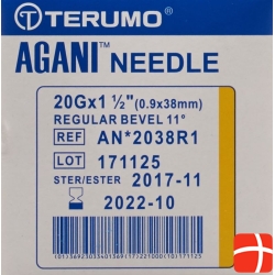 Terumo Agani disposable cannula 20G 0.9x38mm yellow 100 pcs