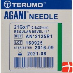 Terumo Agani disposable cannula 21G 0.8x25mm green 100 pcs