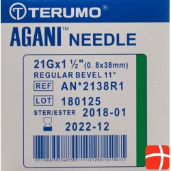 Terumo Agani disposable cannula 21G 0.8x38mm green 100 pcs