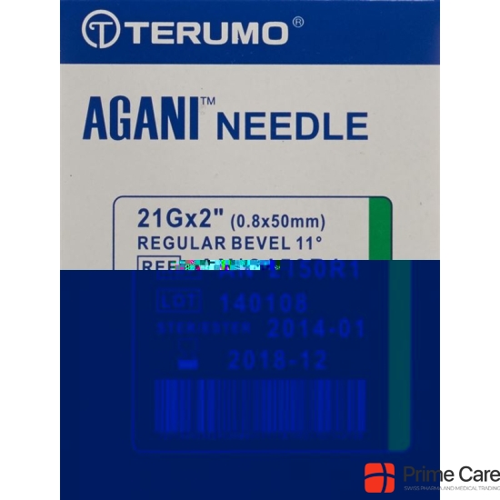 Terumo Agani disposable cannula 21G 0.8x50mm green 100 pcs