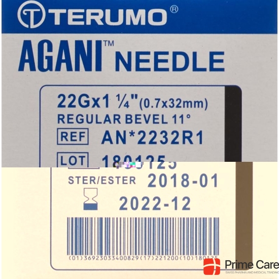 Terumo Agani disposable cannula 22G 0.7x32mm black 100 pcs