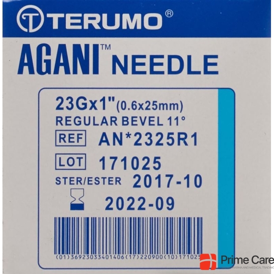 Terumo Agani disposable cannula 23G 0.6x25mm blue 100 pcs