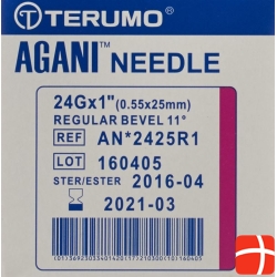 Terumo Agani disposable cannula 24G 0.55x25mm purple 100 pcs