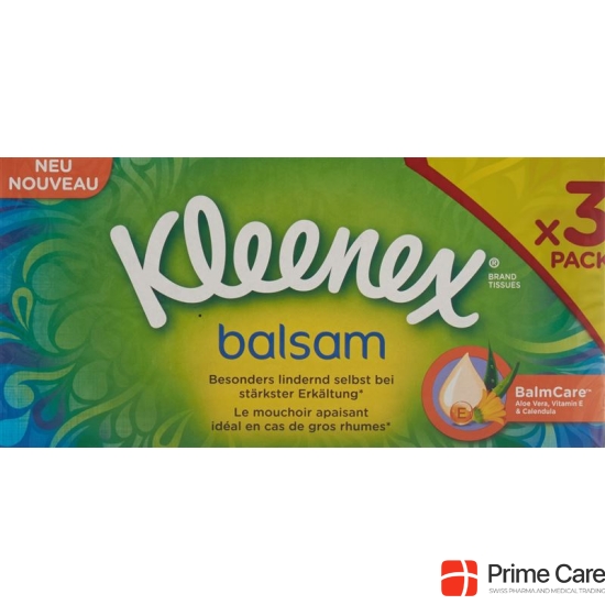 Kleenex Balm Handkerchiefs Box Trio 3 x 60 pieces