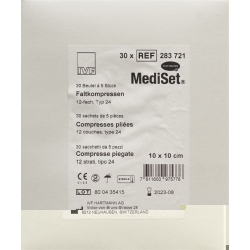 Mediset IVF Faltkompresse type 24 10x10cm 12 fold sterile 30 x 5 pcs