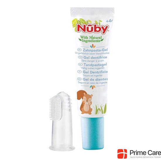 Nuby All Naturals finger toothbrush and toothpaste 20g