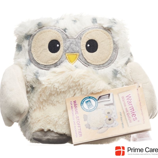 Warmies POP heat soft toy owl white lavender filling removable pack